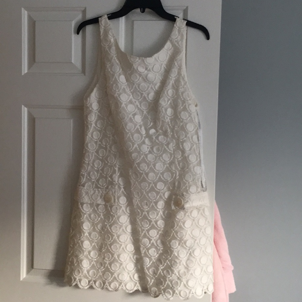 Bebe dress L white vinyage 60’s retro style